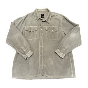 Zara Mint Green Women Corduroy Button Up Shacket Large Overized Fall Chic Casual